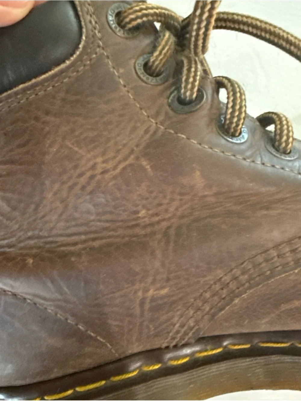 Dr Doc Martens Size 8 US Crazy Horse Lug Sole Boots Brown Leather England